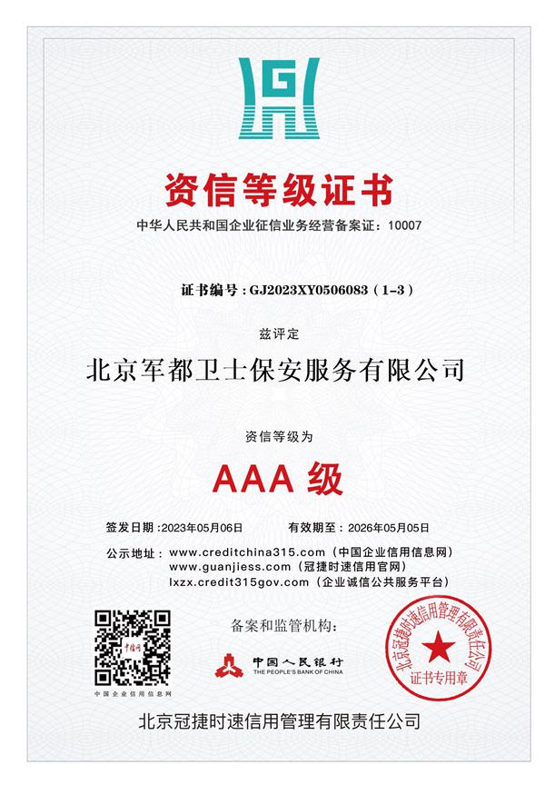 资信等级证书